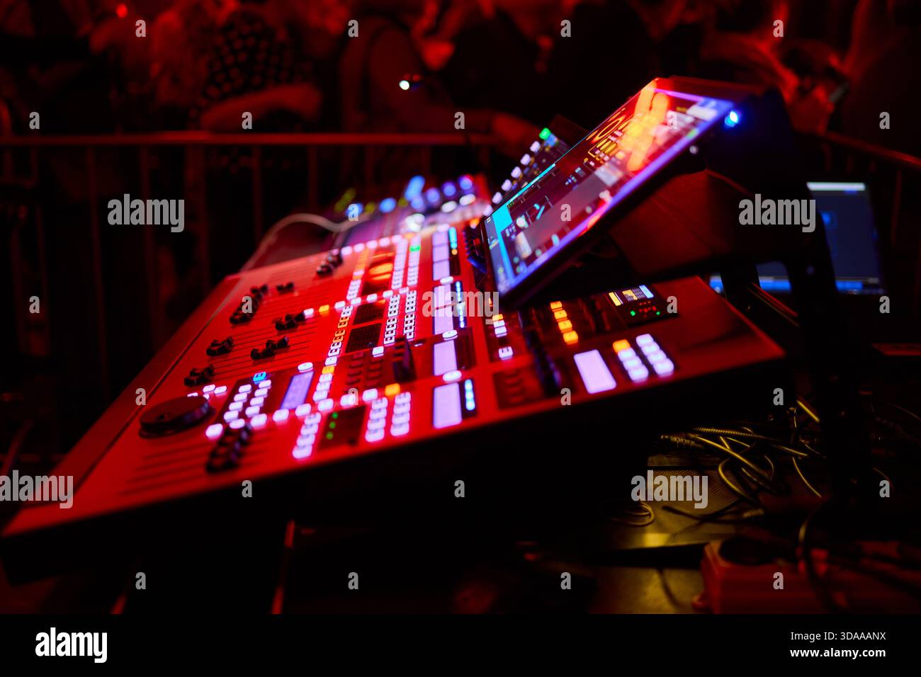 Concert Audio Vibrant concert audio setup, Energetic performance with glowing ...
