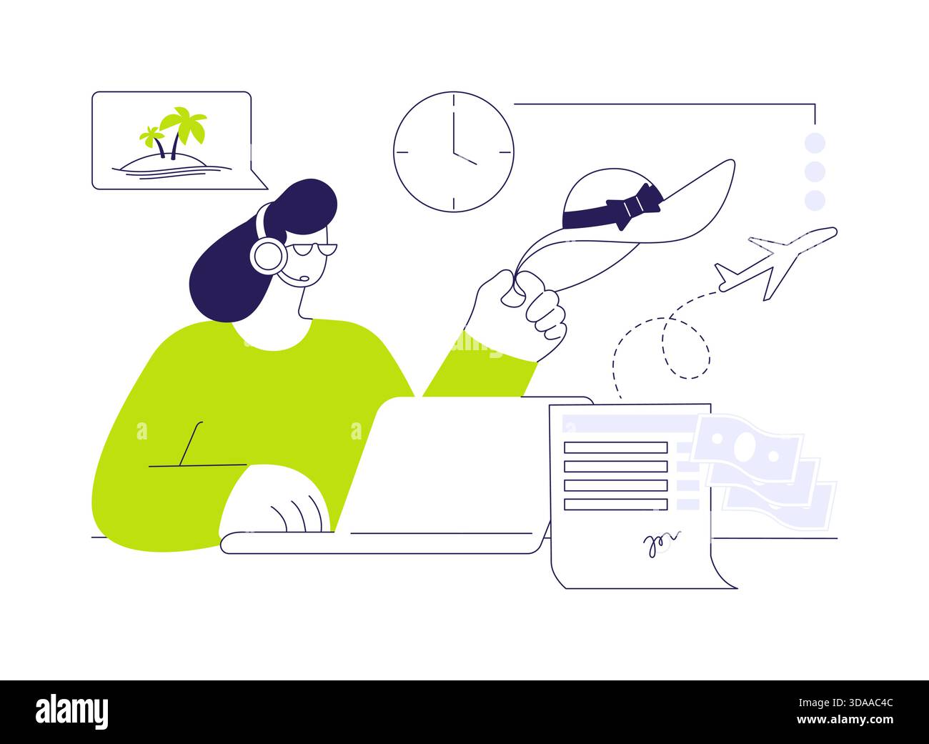 Leave Absreact Vector Paid vacation leave abstract concept vector illustration Stock Vector ...