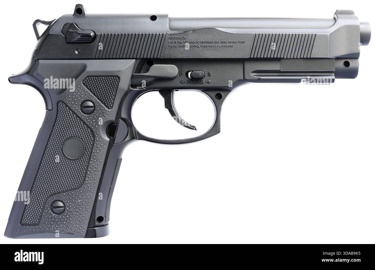 Replica steel handgun isolated on the white Stock Photo - Alamy