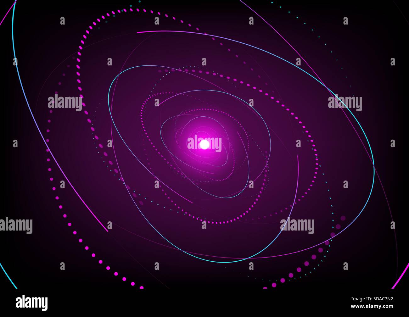 Abstract background with pink and blue dash circles elements, stock vector Stock Vector