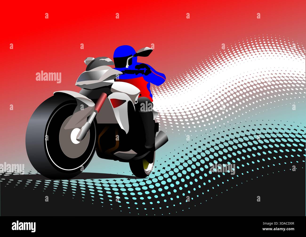Motorcycle Abstract Racing Motorcycle racer speeding on abstract road with red background. Hand ...