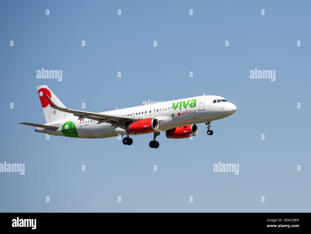 IRVING, USA - April 8, 2025: Viva Airline aircraft Airbus A320-232