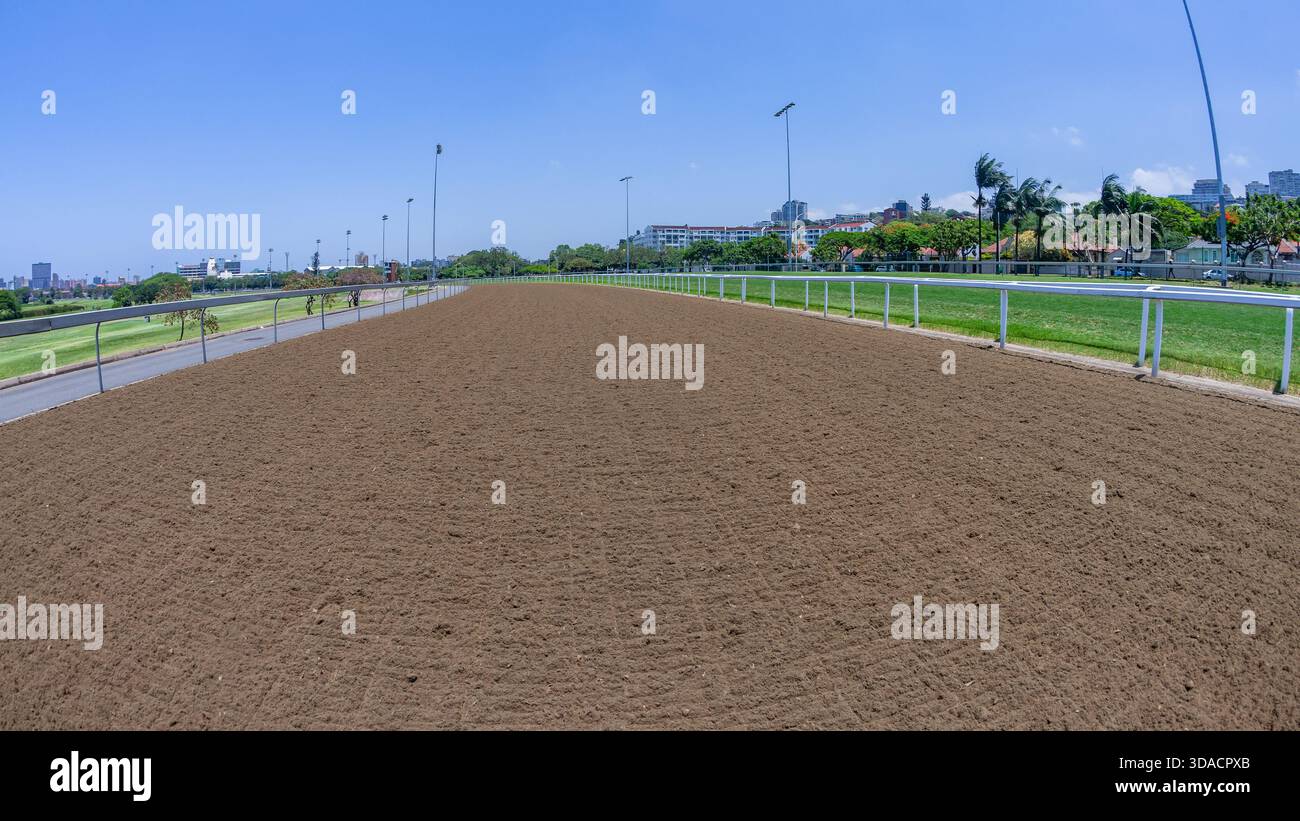 Horse Racing Track Railing Horse racing track standing inside railing on sand poly section ...