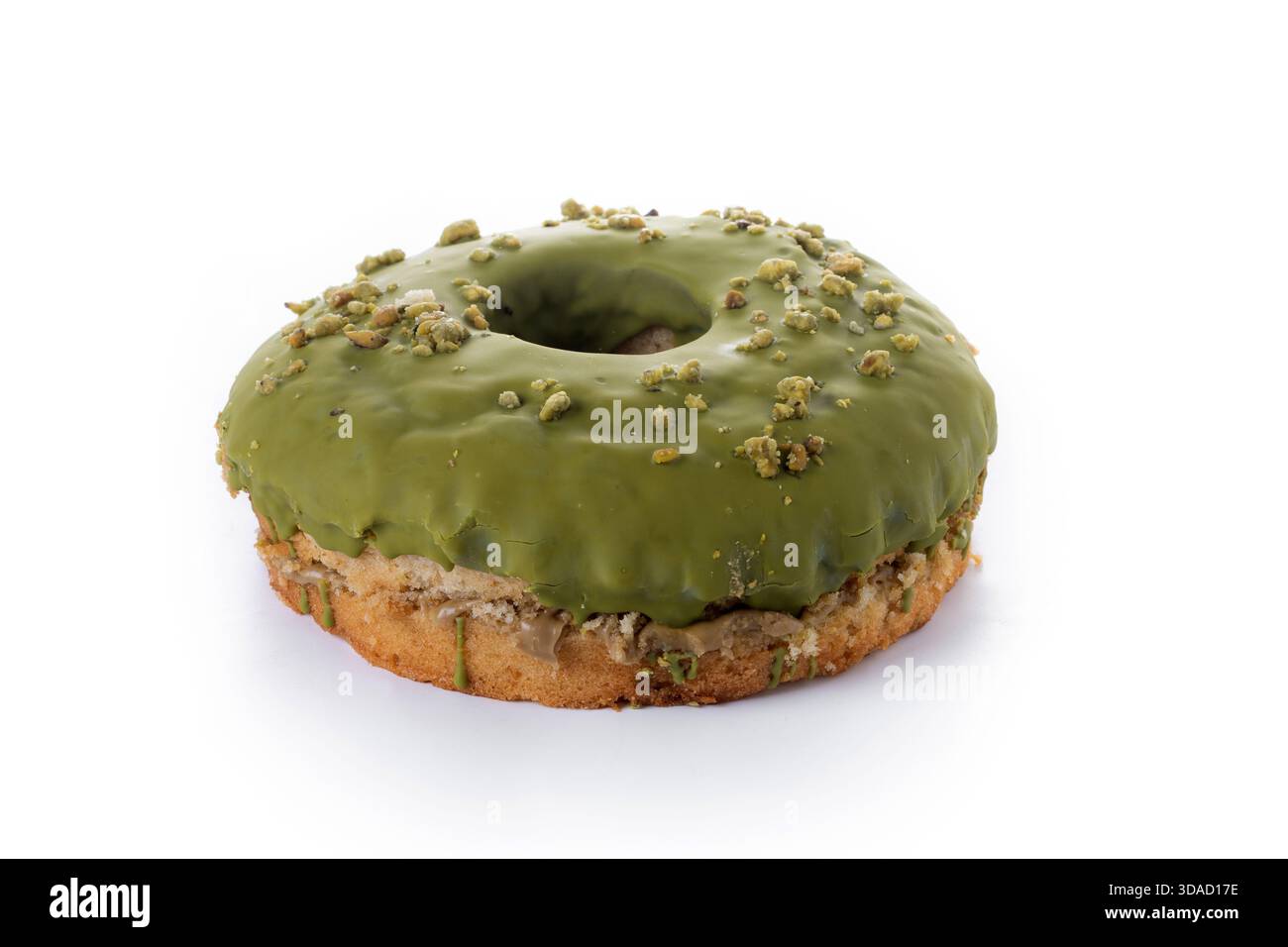 Pistachio cake isolated on white background Stock Photo