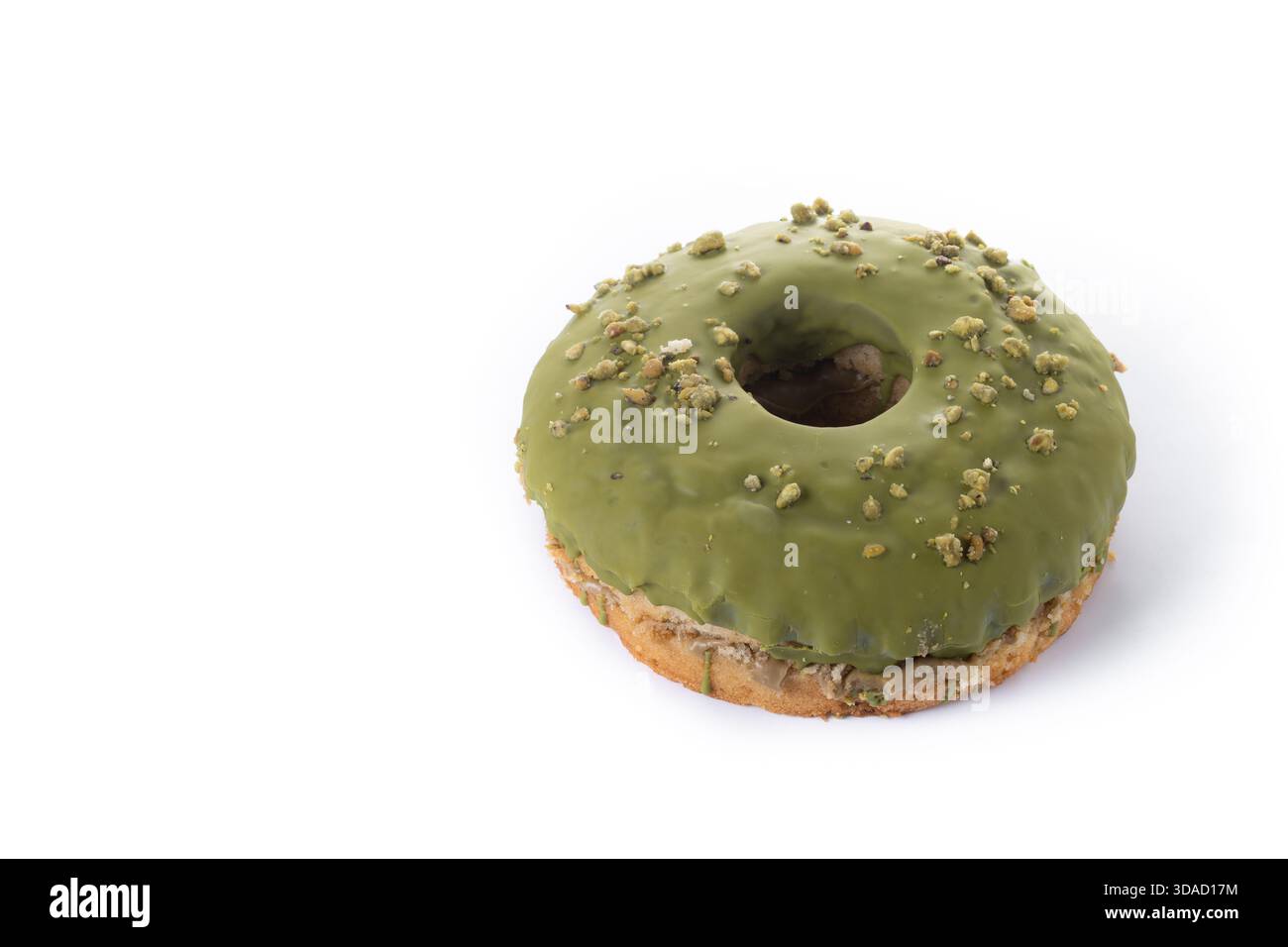 Pistachio cake isolated on white background Stock Photo