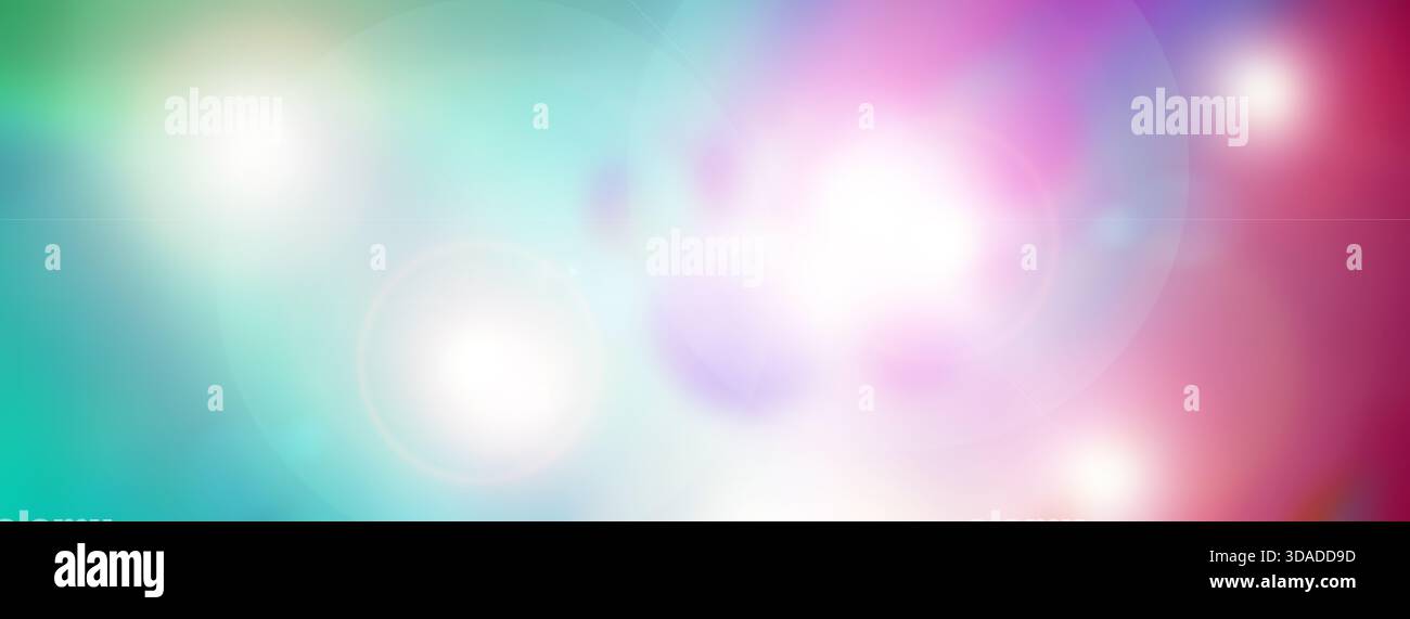 abstract red violet blue background with len flare effect, gradient. Long banner Stock Photo