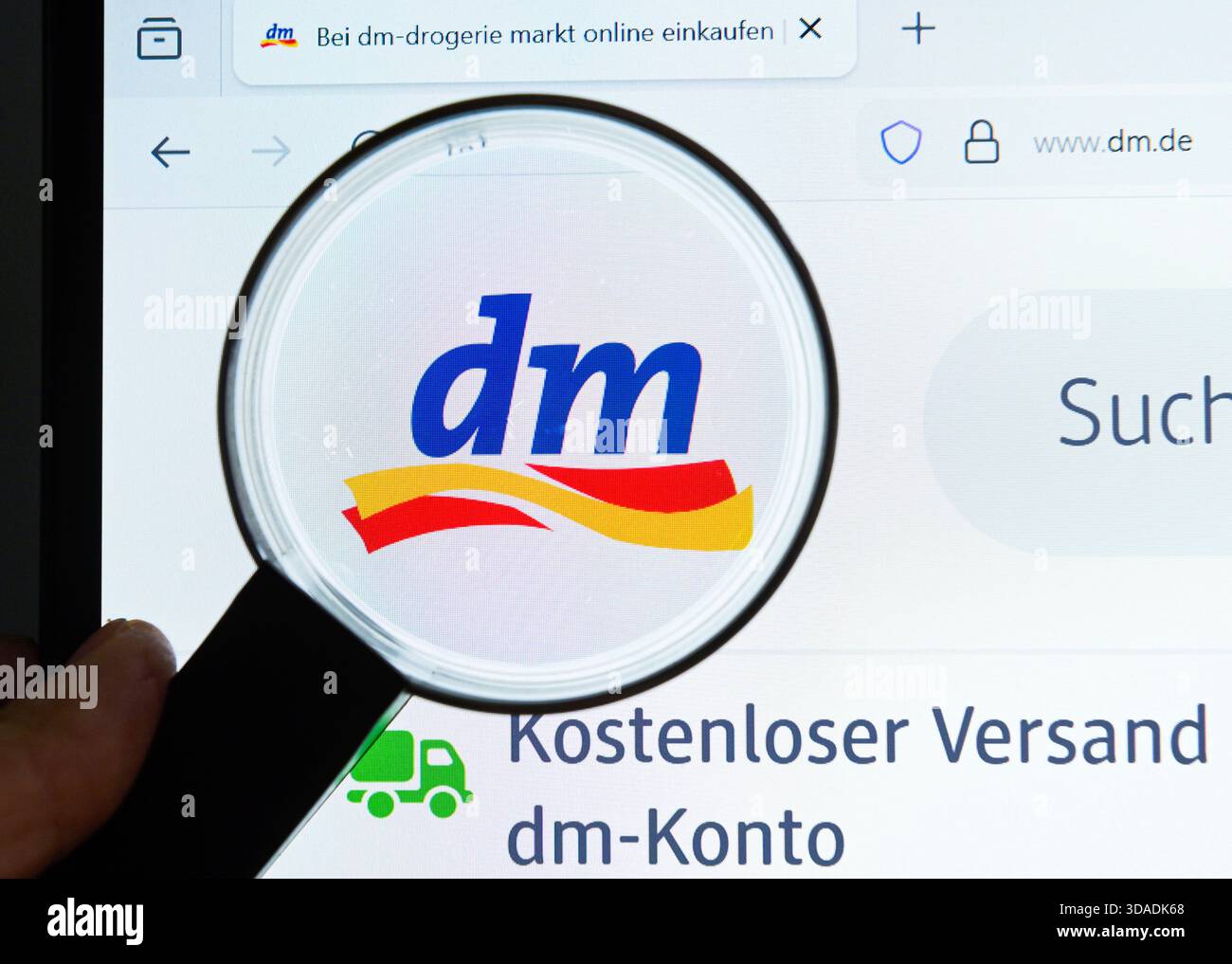 dm.de, website, Internet, Lupe, Monitor *** dm de, website, internet ...