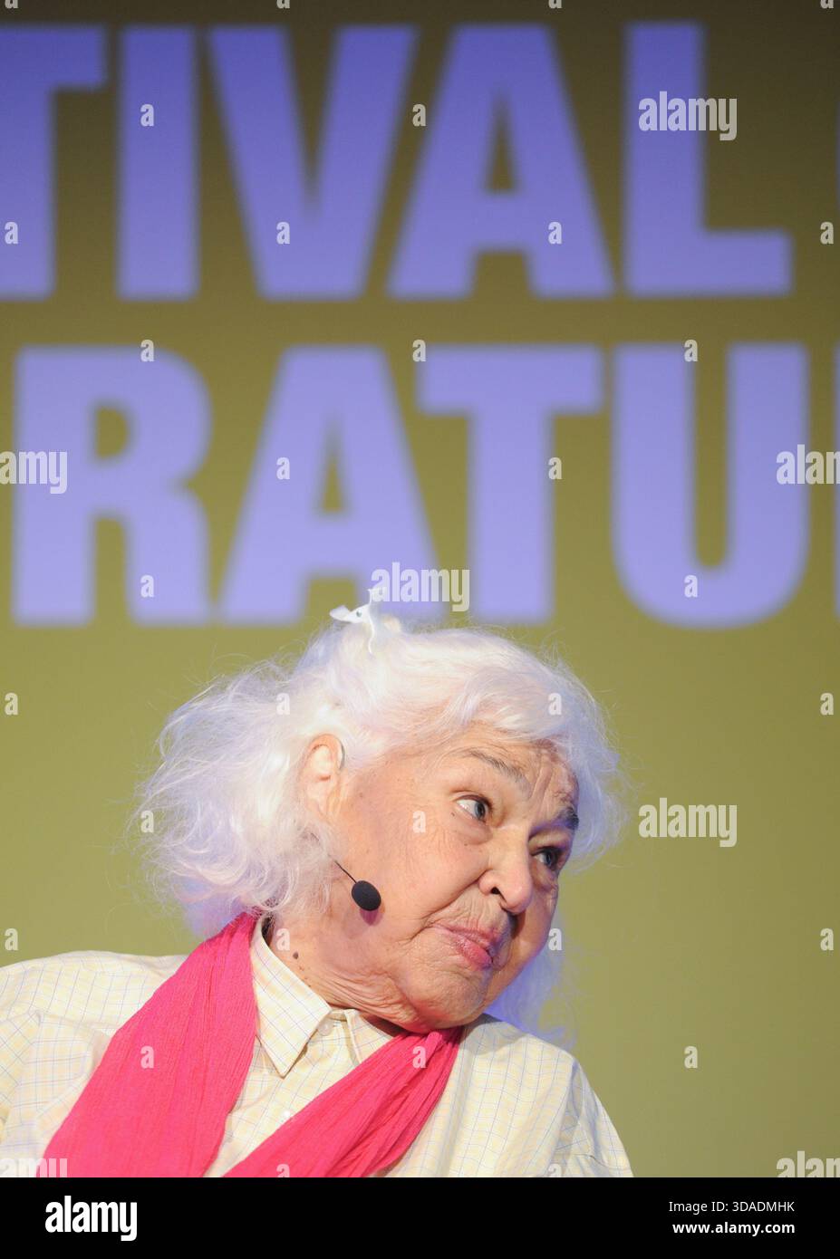 Emirates Airlines Literary Festival Dubai 7th March 2015 Egyptian  feminist writer, activist, physician and psychiatrist Nawal El Saadawi during a ses Stock Photo