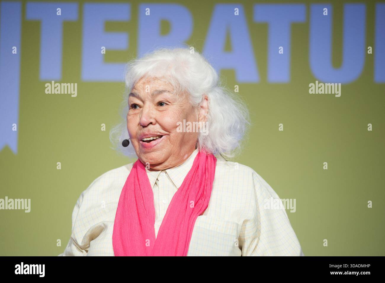Emirates Airlines Literary Festival Dubai 7th March 2015 Egyptian  feminist writer, activist, physician and psychiatrist Nawal El Saadawi  during a se Stock Photo