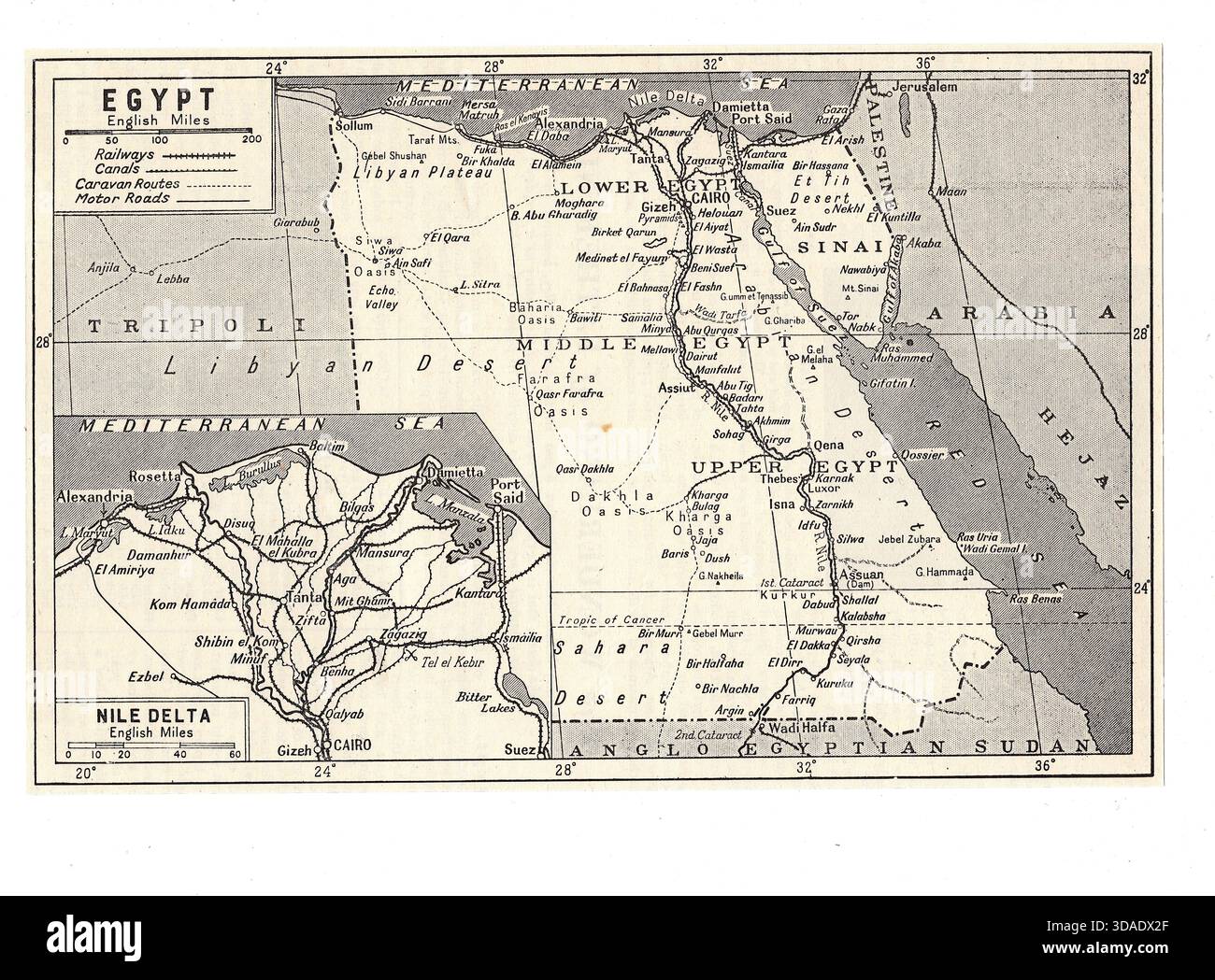 1930s egypt map Cut Out Stock Images & Pictures - Alamy