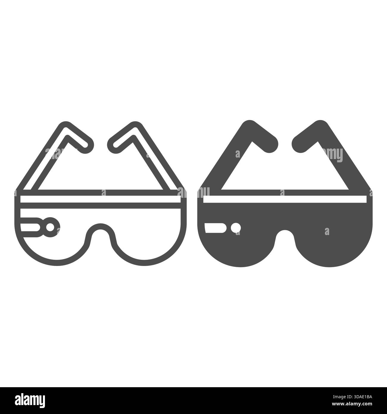 Augmented reality glasses line and solid icon, futuristic smart device ...