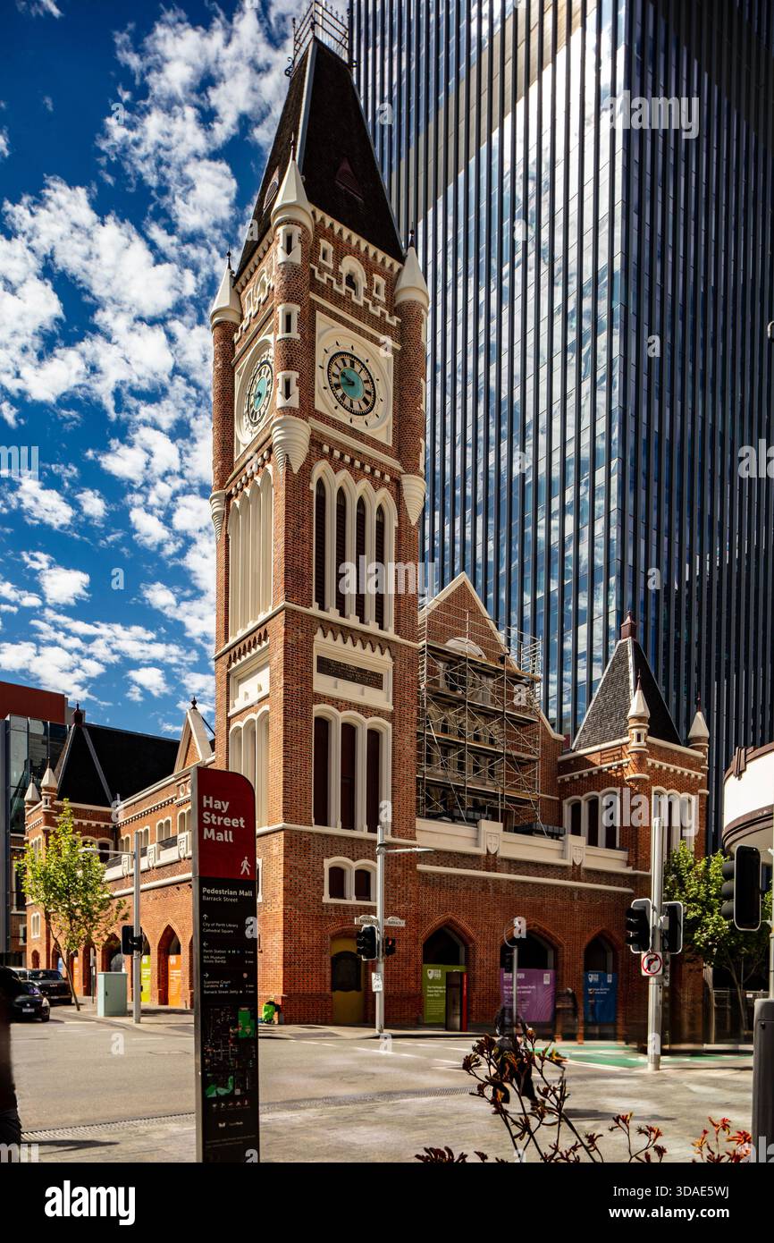 Perth (Australia) Town Hall on the corner of Hay Street and Barrack ...