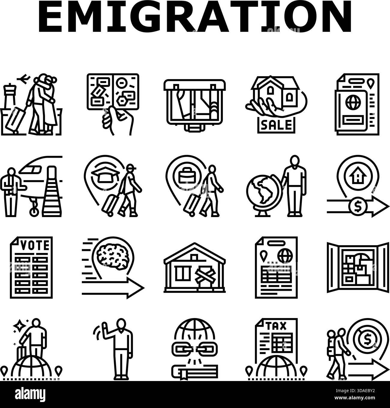 Emigration and immigration illustrations Stock Vector Images - Alamy