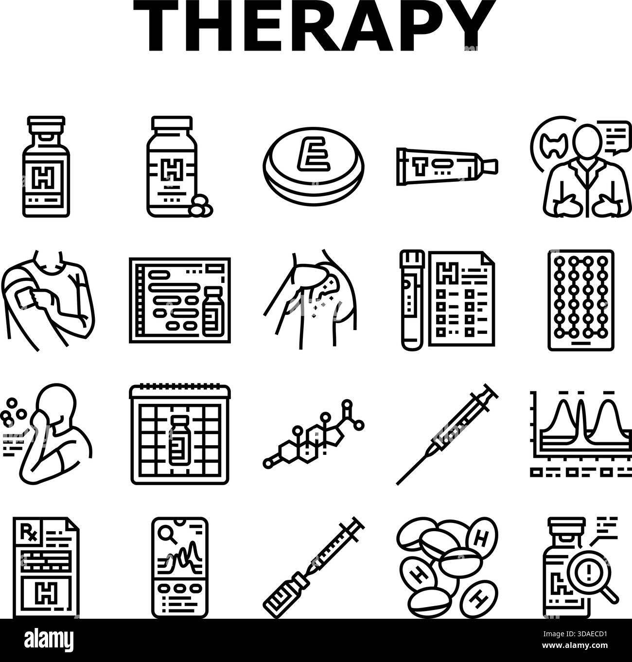hormone replacement therapy hrt icons set vector Stock Vector Image ...