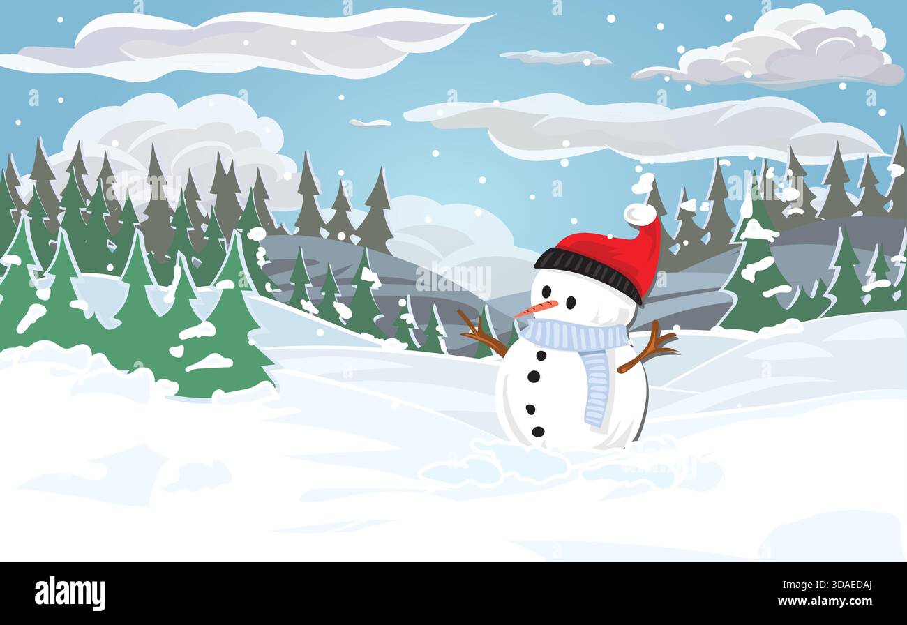 Weather snowman winter scene Stock Vector Images - Alamy, image size:1300x896