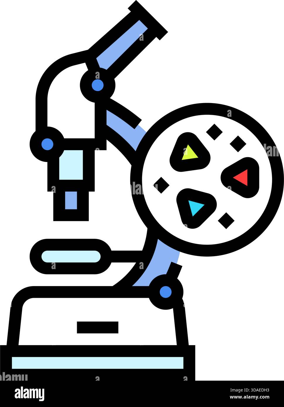 microplastic particles under microscope color icon vector illustration ...