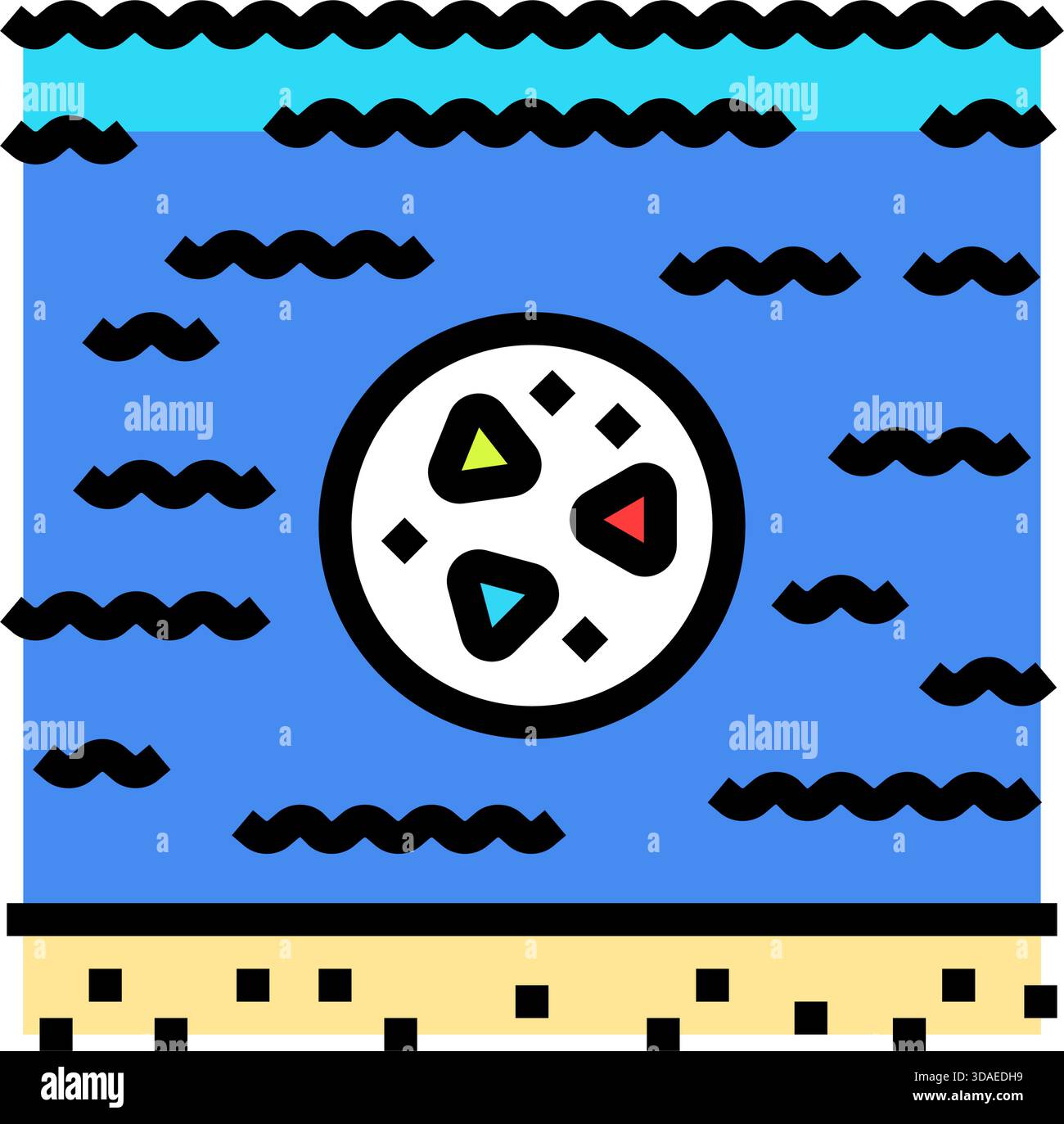 ocean pollution microplastic color icon vector illustration Stock ...