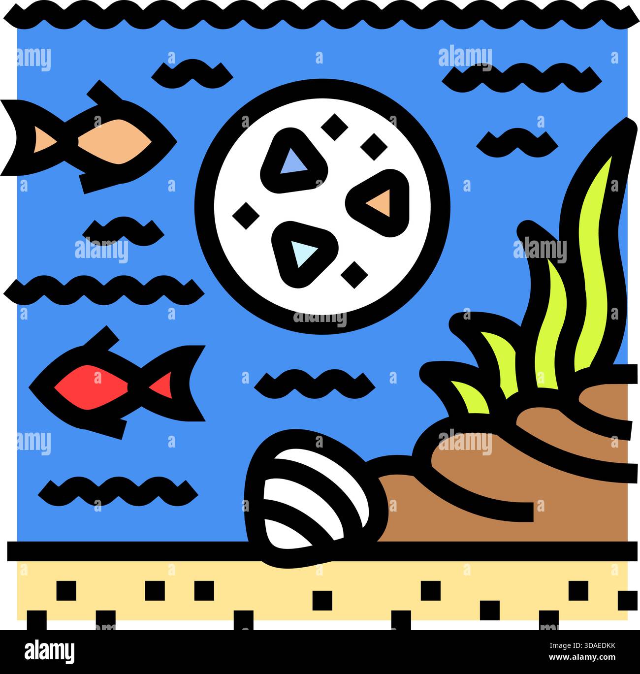 microplastic pollution wildlife color icon vector illustration Stock ...