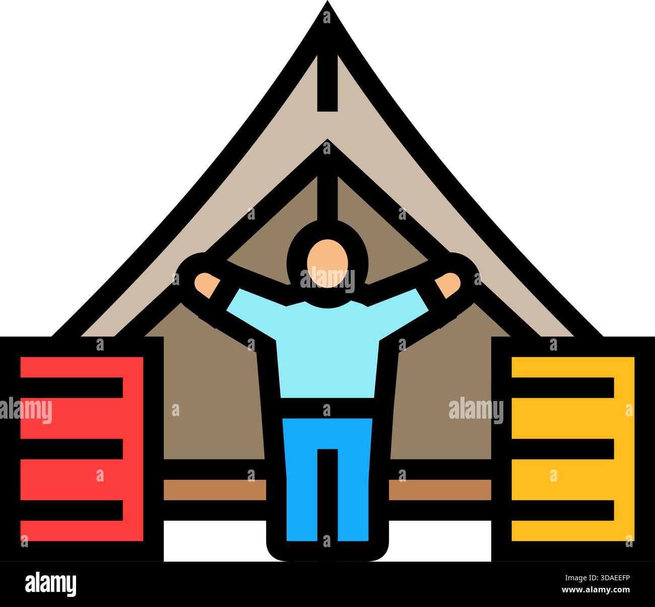 child a refugee camp color icon vector illustration Stock Vector Image ...
