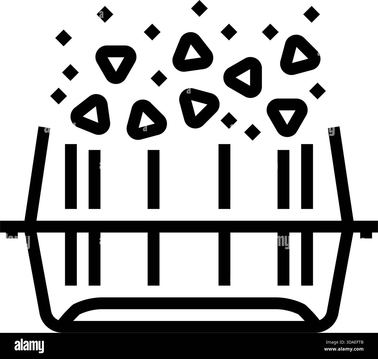 plastic packaging breaking into microplastics line icon vector ...