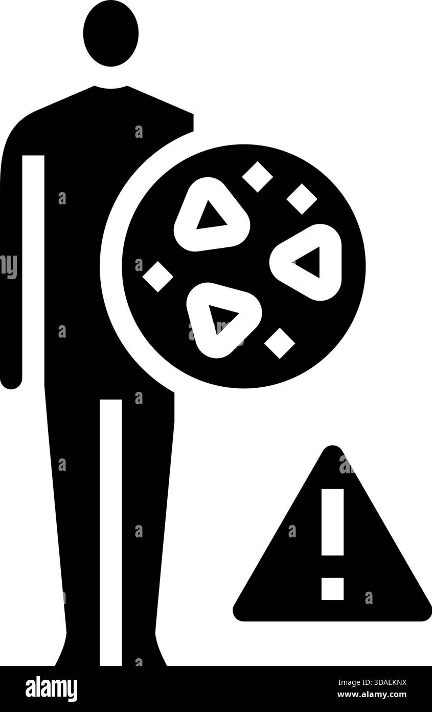 human exposure to microplastics glyph icon vector illustration Stock ...