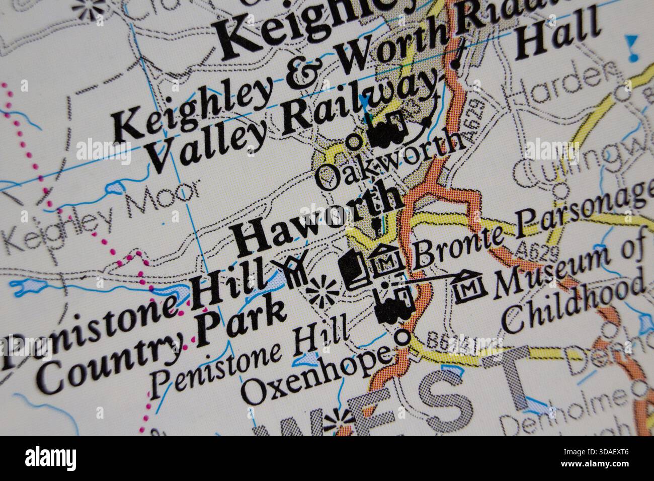 Map of haworth hi-res stock photography and images - Alamy