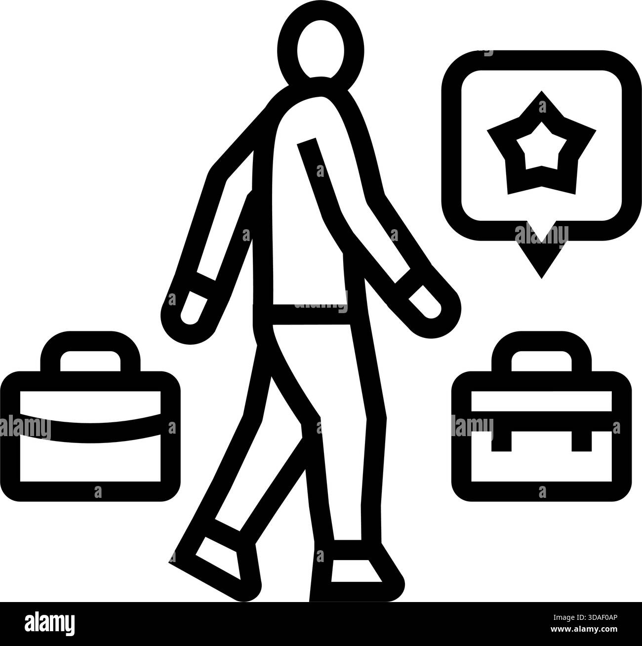 worker career transition line icon vector illustration Stock Vector ...
