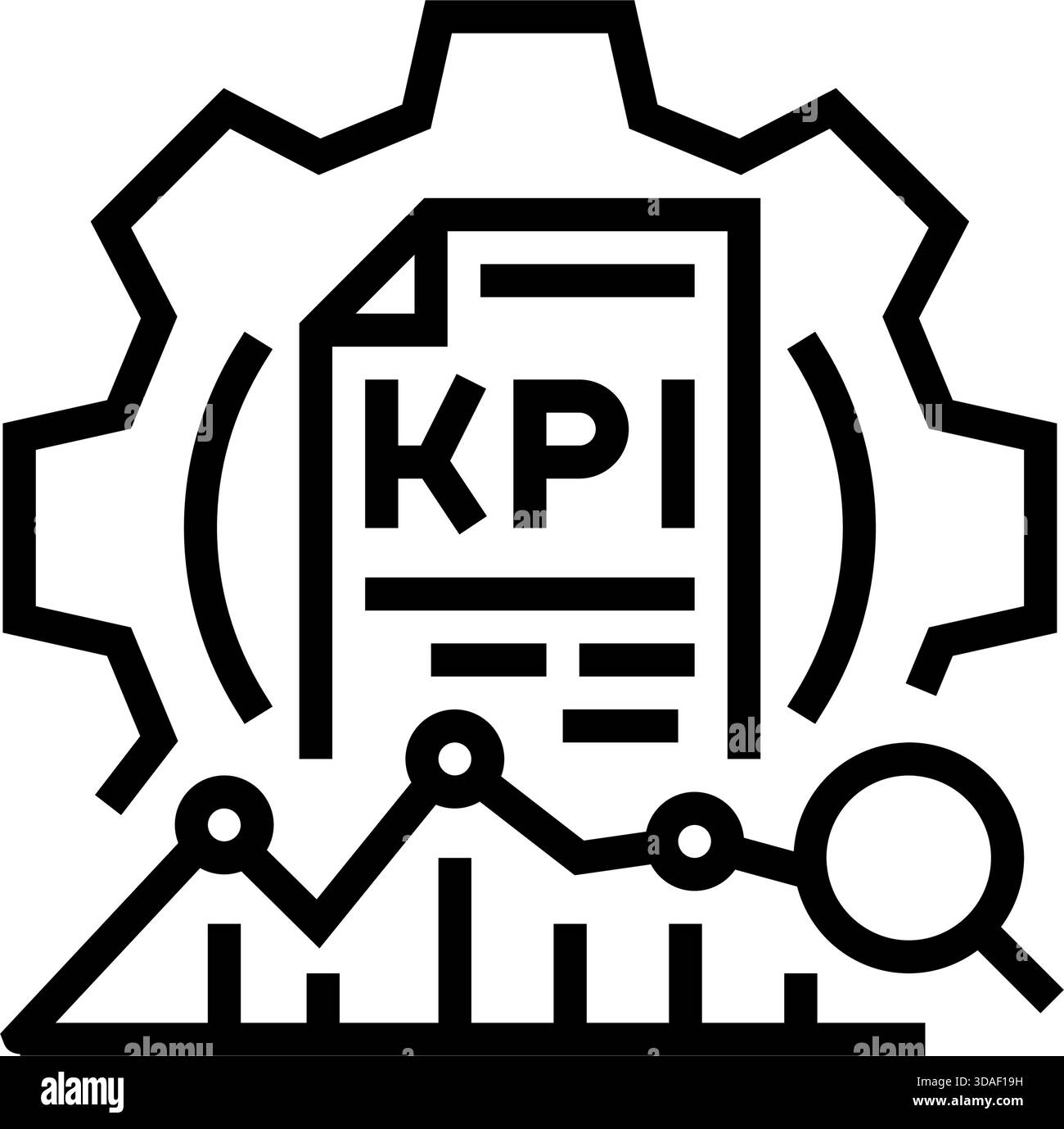 business insights and kpis line icon vector illustration Stock Vector ...