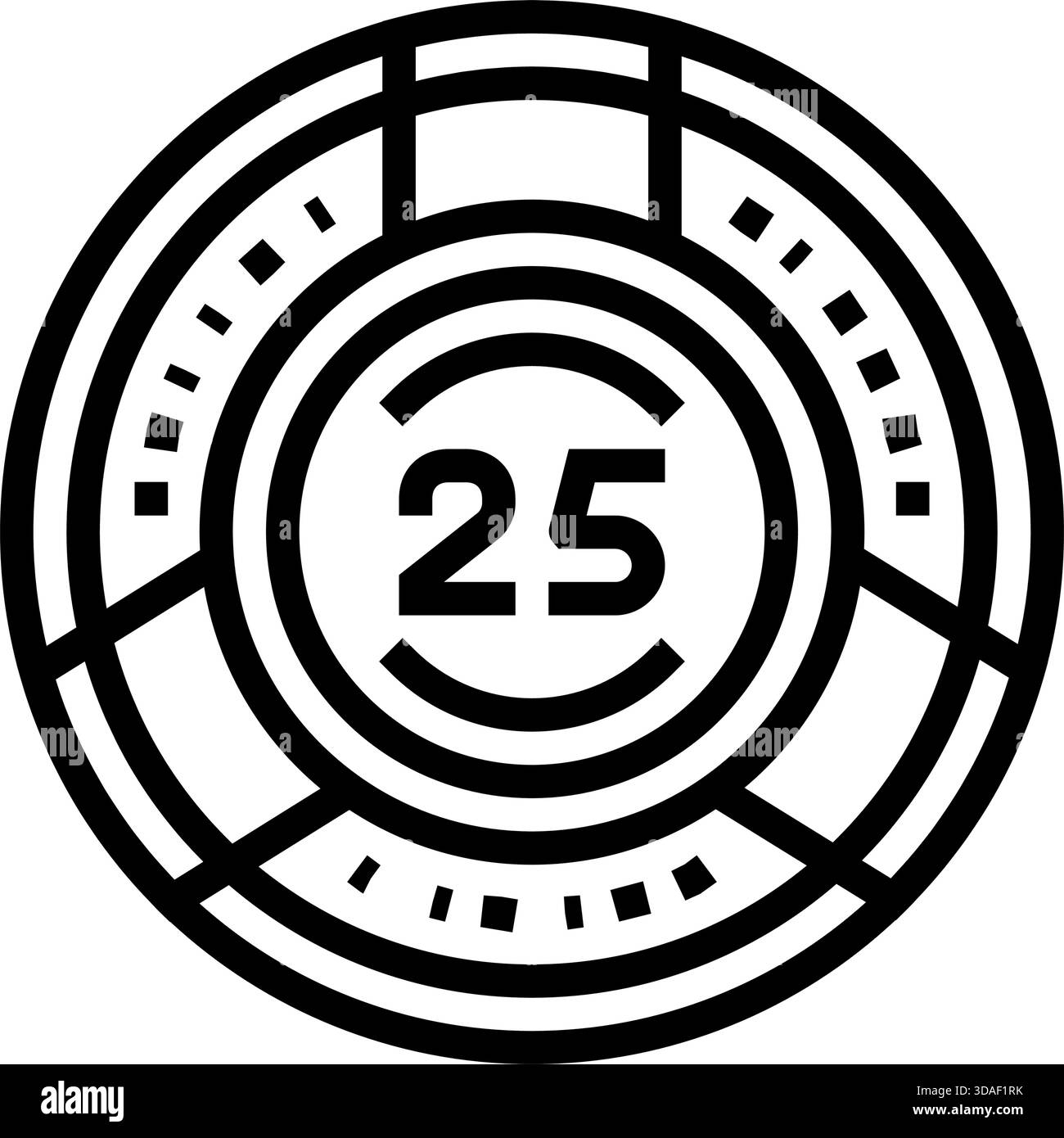 Poker chips black line Black and White Stock Photos & Images - Alamy