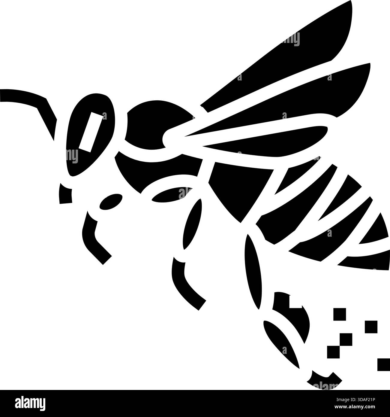 bee flying pollen on legs glyph icon vector illustration Stock Vector ...