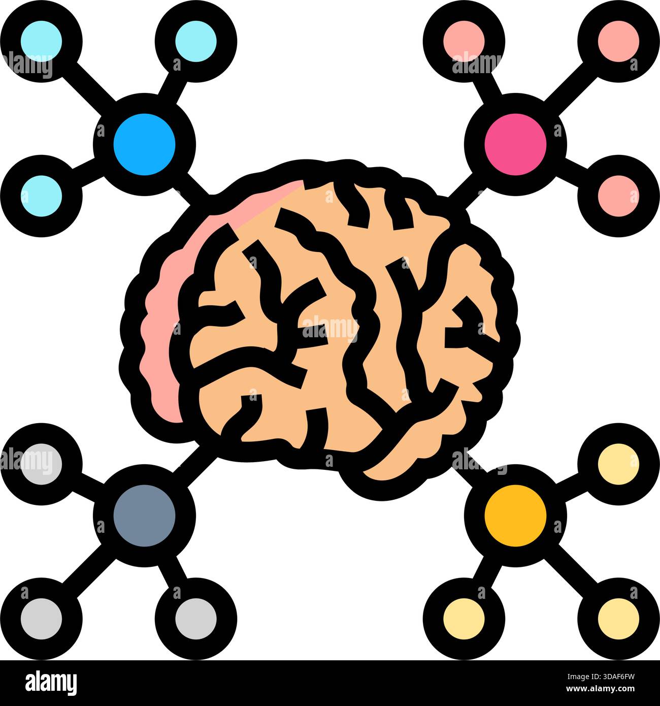 mind mapping chart color icon vector illustration Stock Vector Image ...