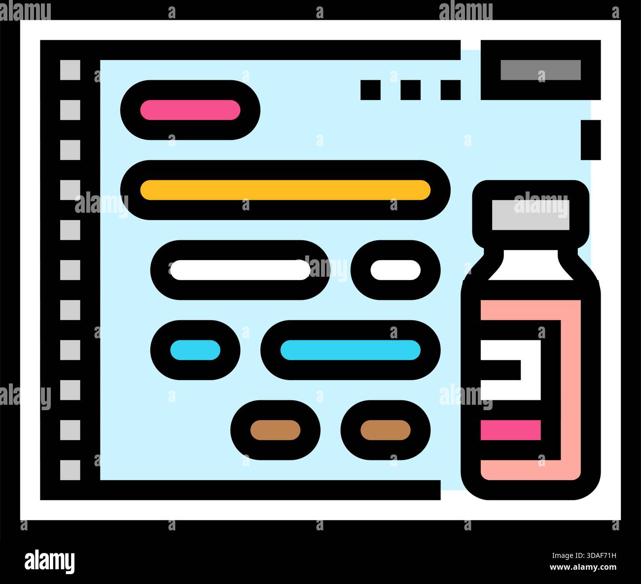 hormone therapy schedule chart color icon vector illustration Stock ...