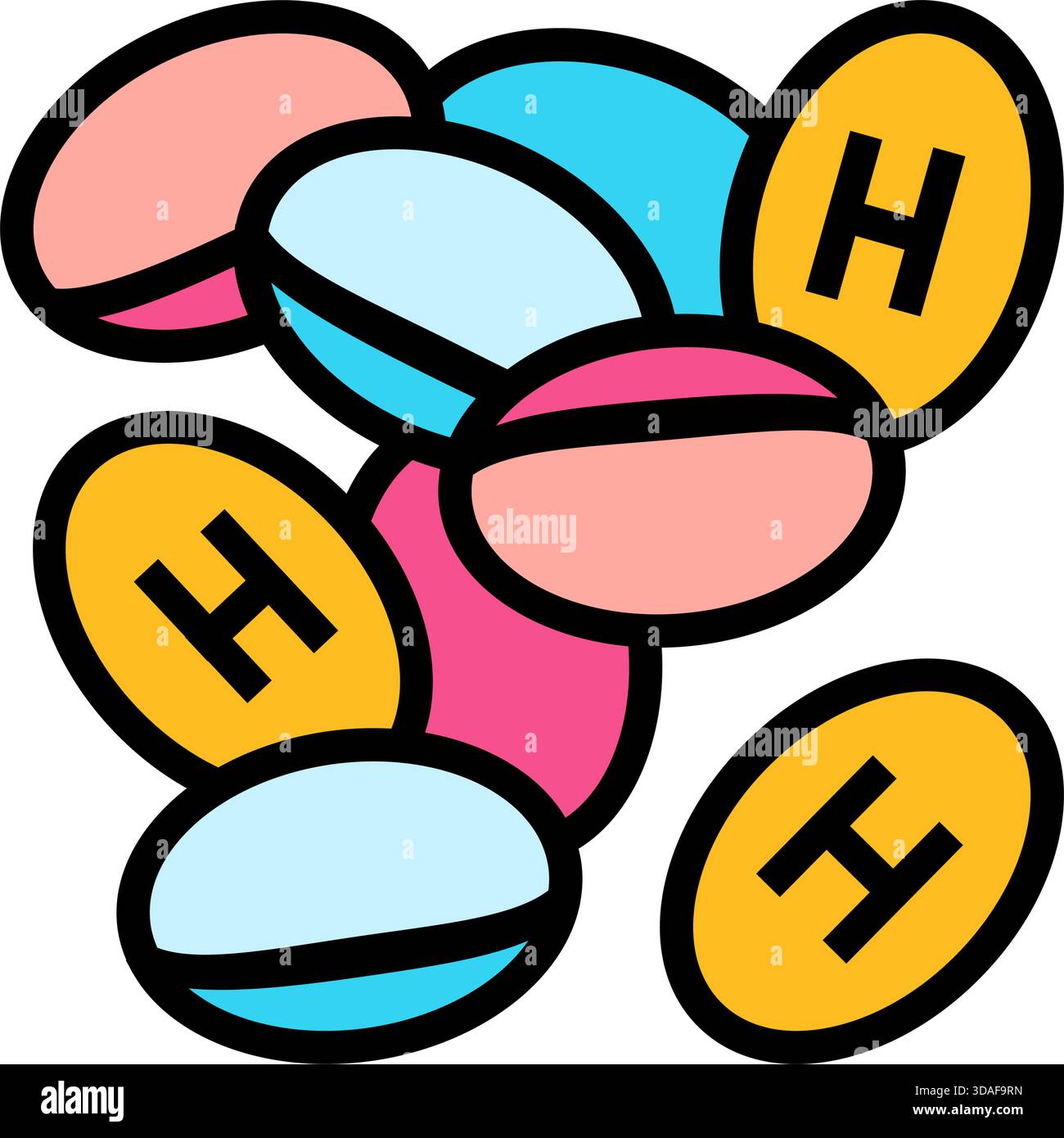 hormone therapy capsule stack color icon vector illustration Stock ...