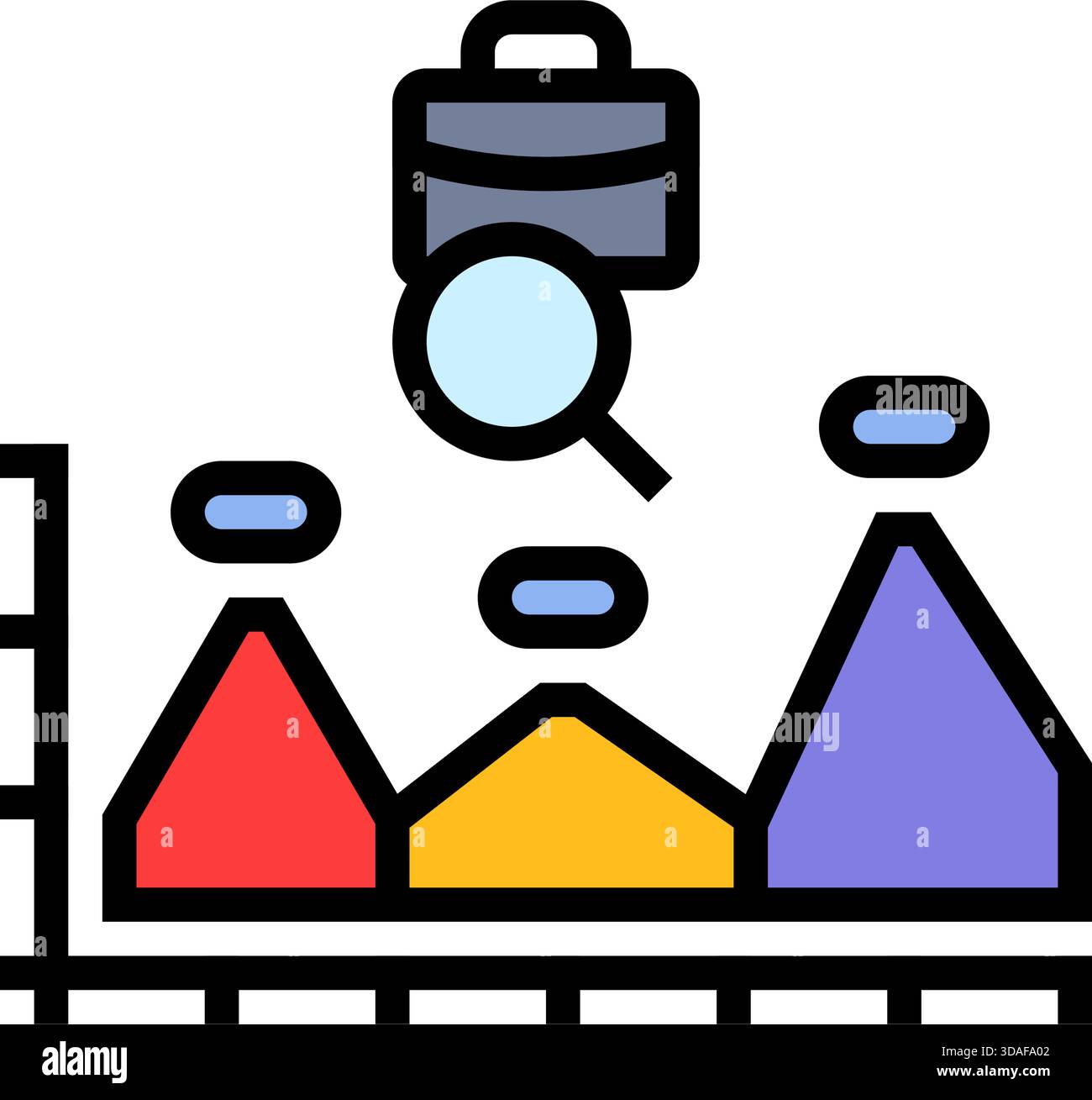 graph unstable employment history color icon vector illustration Stock ...
