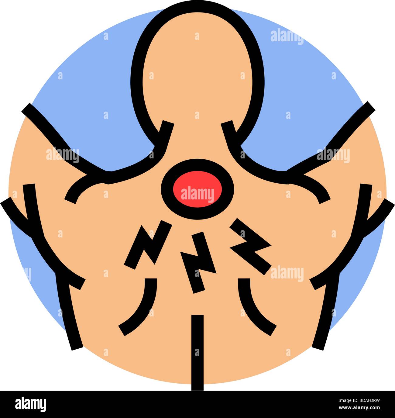 neck strain in bodybuilder color icon vector illustration Stock Vector ...
