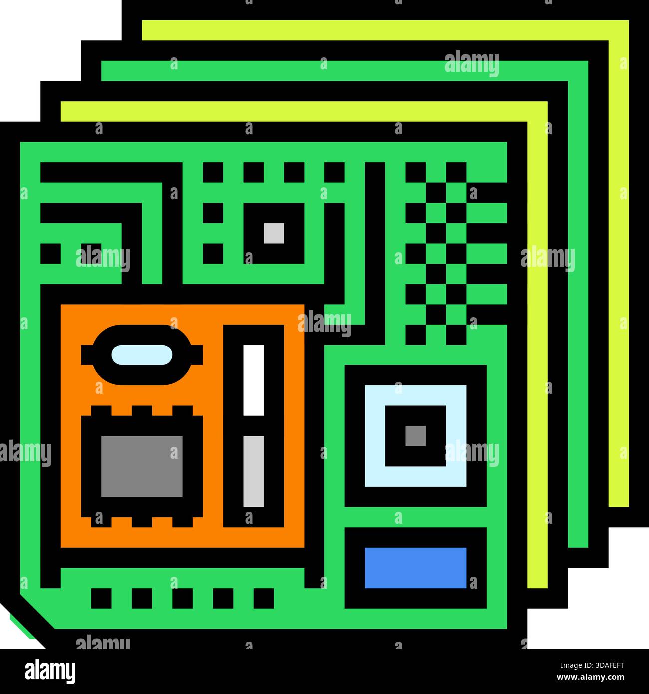 multi layered circuit design color icon vector illustration Stock ...