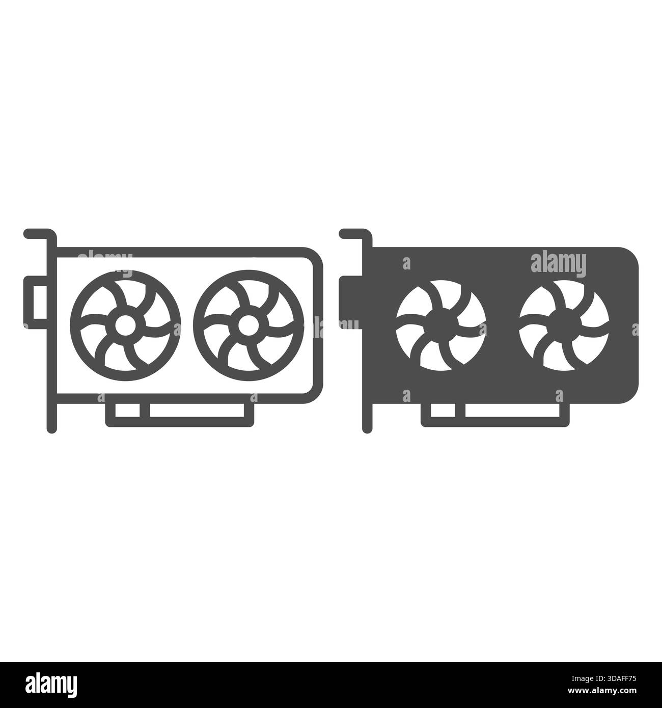 Powerful discrette videocard line and solid icon, crypto mining concept.  Vector graphics. Modern GPU, video card sign on white background, outline  sty Stock Vector Image & Art - Alamy