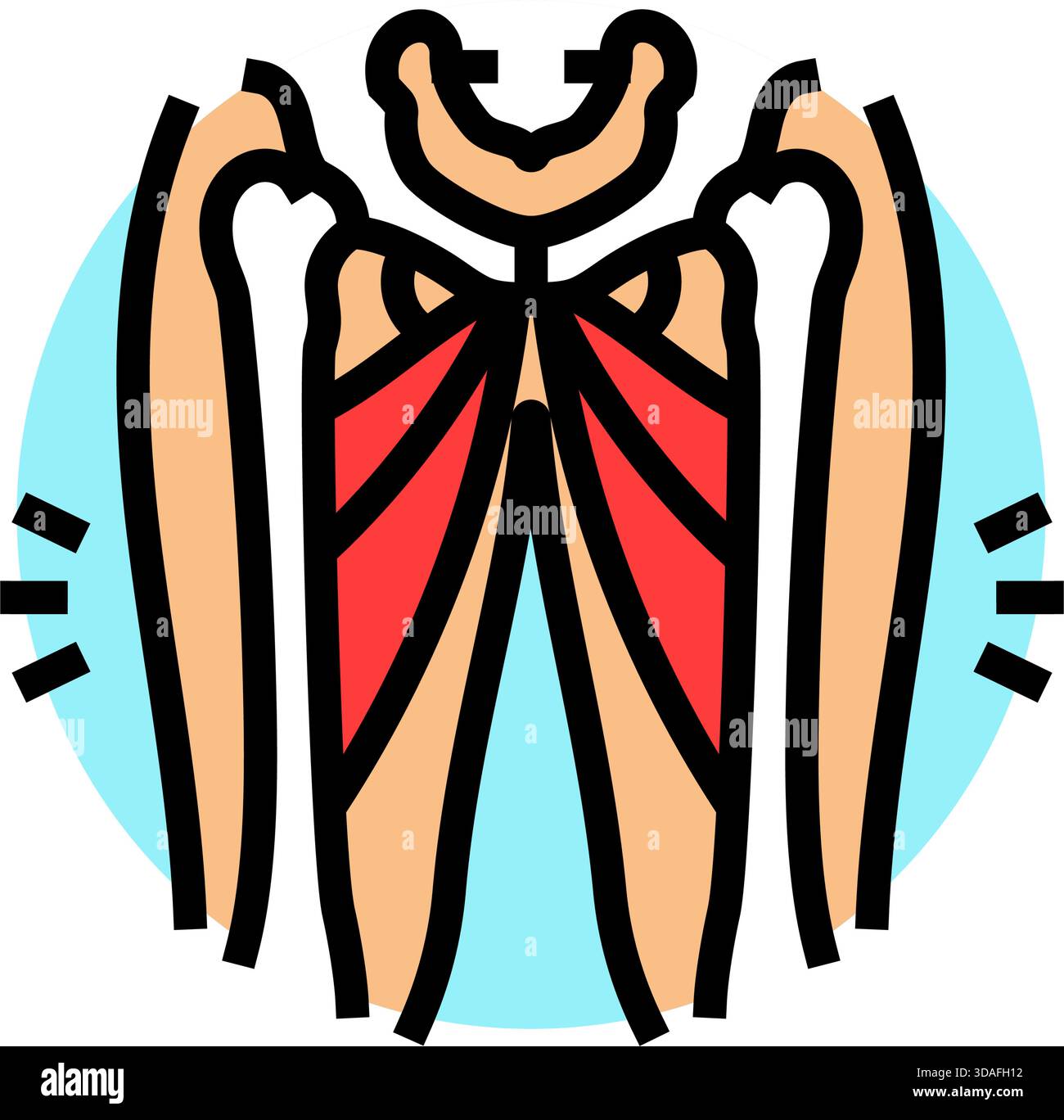 groin injury in bodybuilder color icon vector illustration Stock Vector ...