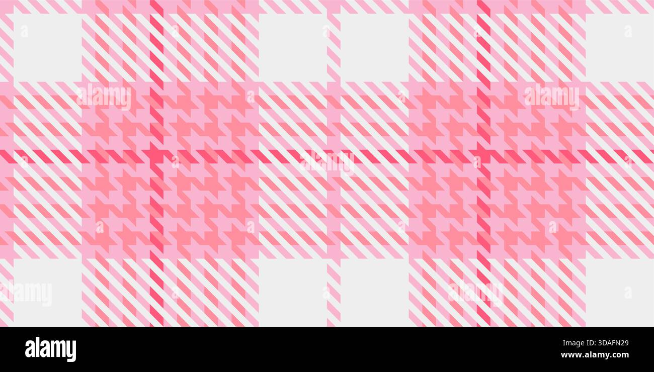 Pink Dog Check Pattern Festive houndstooth check pattern in soft pink and white colors with ...