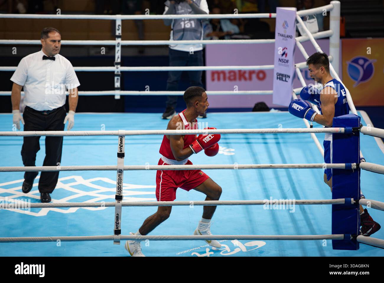 DE JESUS GRIGORIO (RED) of Timor-Leste in action against NGUYEN VAN ...