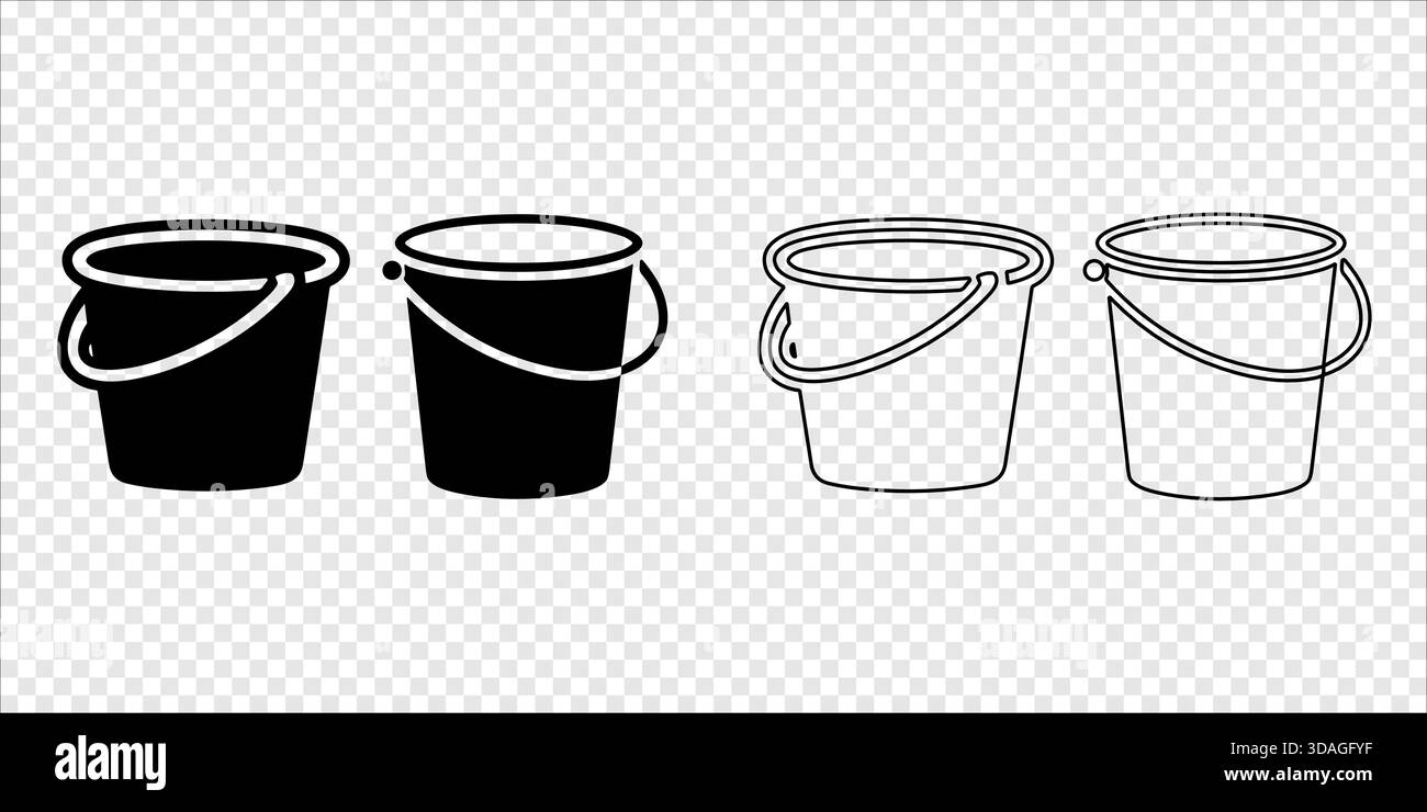 Bucket Handle Devascularization Plastic buckets with curved handles Silhouette and Outline Stock Vector ...