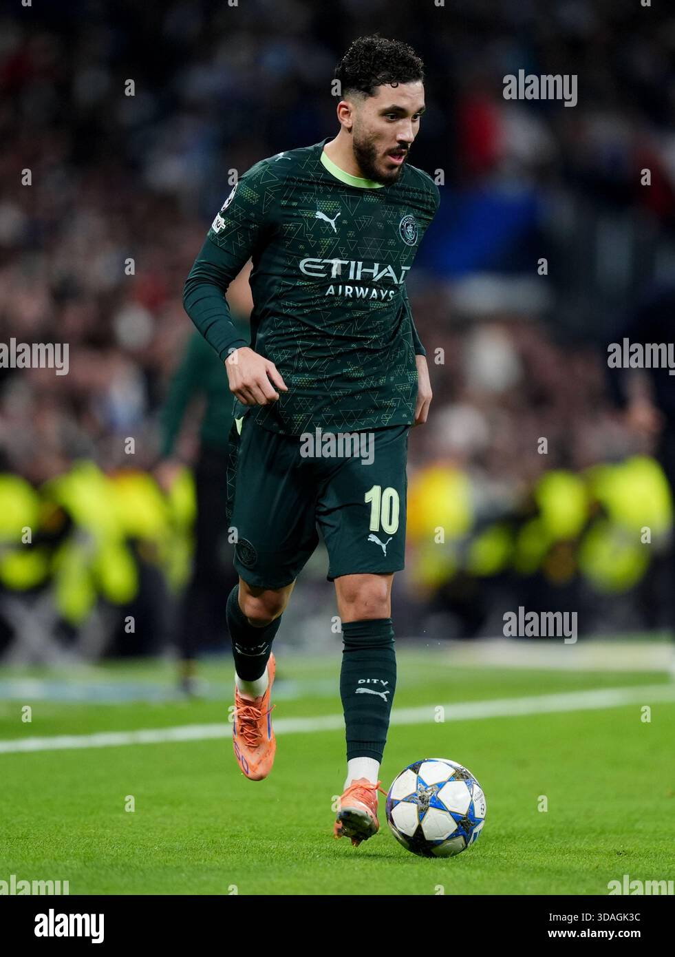 Manchester City's Rayan Cherki during the UEFA Champions League match ...