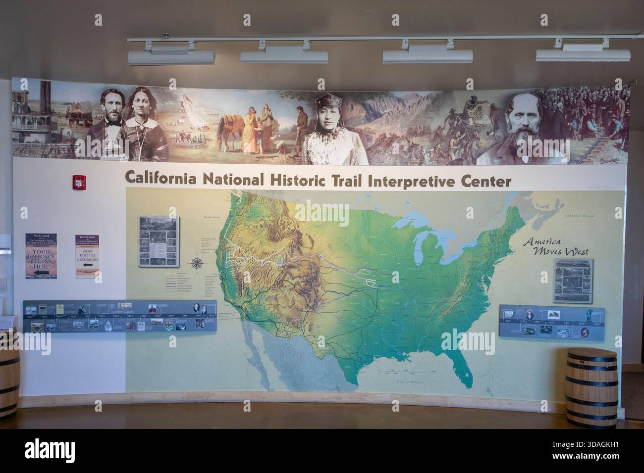 Elko, Nevada - The California Trail Interpretive Center tells the story of the emigrants who traveled nearly 2,000 miles on the Trail across the conti Stock Photo