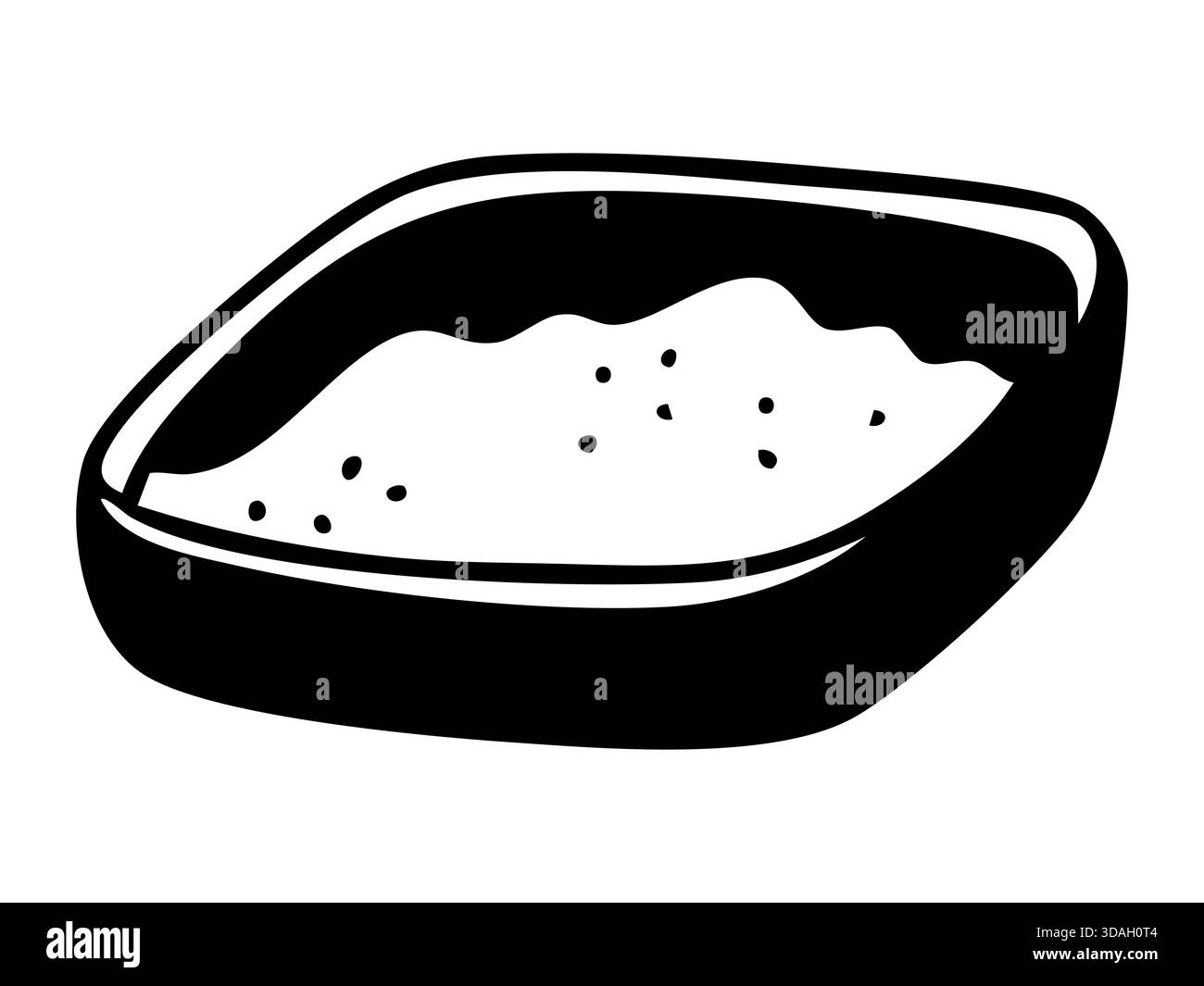 Cat litter box outline. Hand drawn vector isolated illustration. Stock Vector