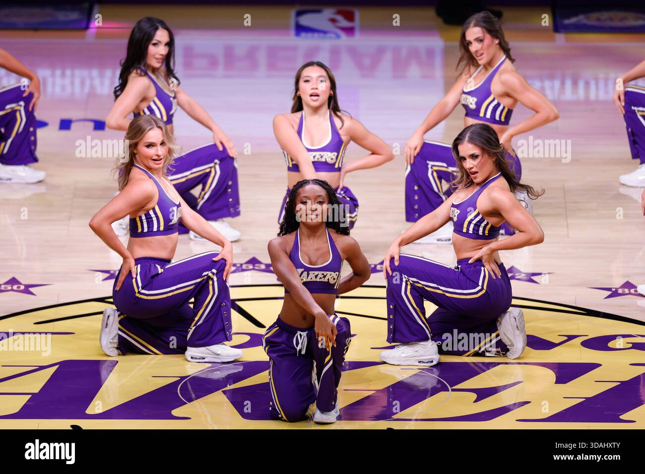 LOS ANGELES, CA - DECEMBER 10: Los Angeles Lakers girls during the San  Antonio Spurs vs Los Angeles Lakers 2025 NBA Cup quarterfinals game on  December 10, 2025, at Crypto.com Arena in