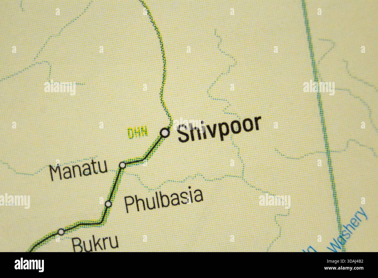 Shivpoor - India Railways junction schematic transport map train station in  atlas style town or city name Stock Photo - Alamy
