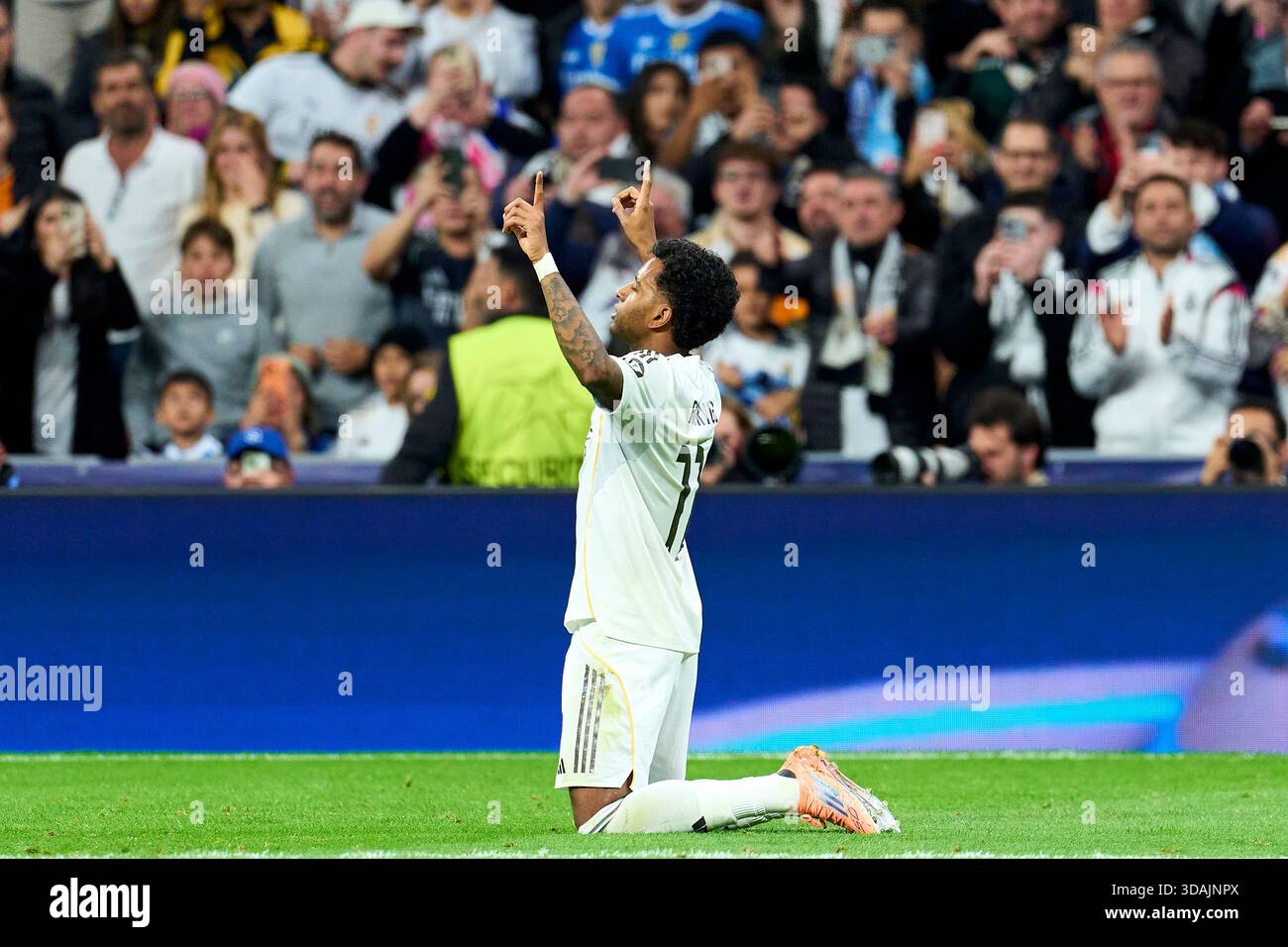 Rodrygo of Real Madrid CF celebrates his goal during the UEFA CHAMPIONS ...