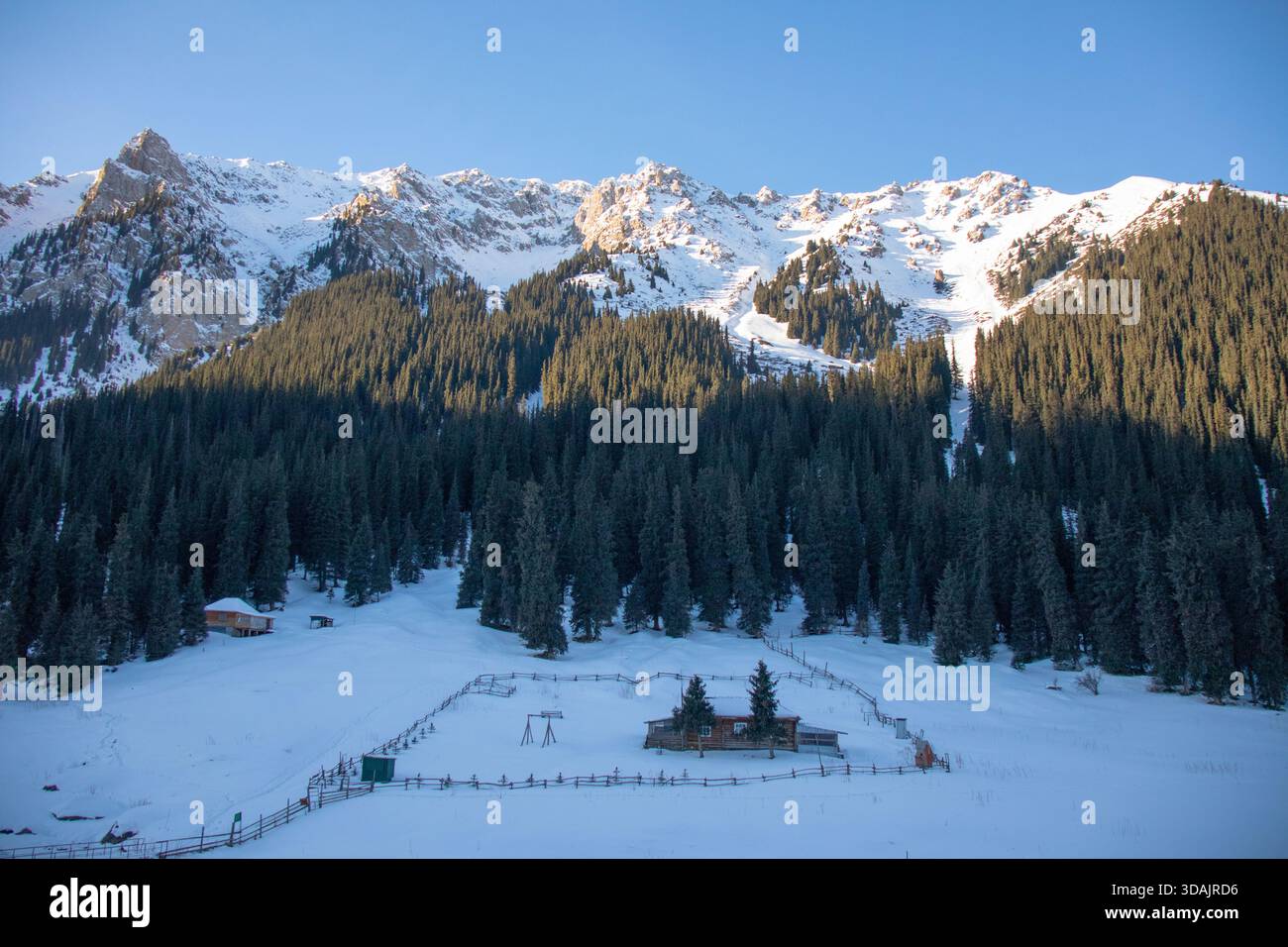 Snowy mountains behind wide hi-res stock photography and images - Alamy