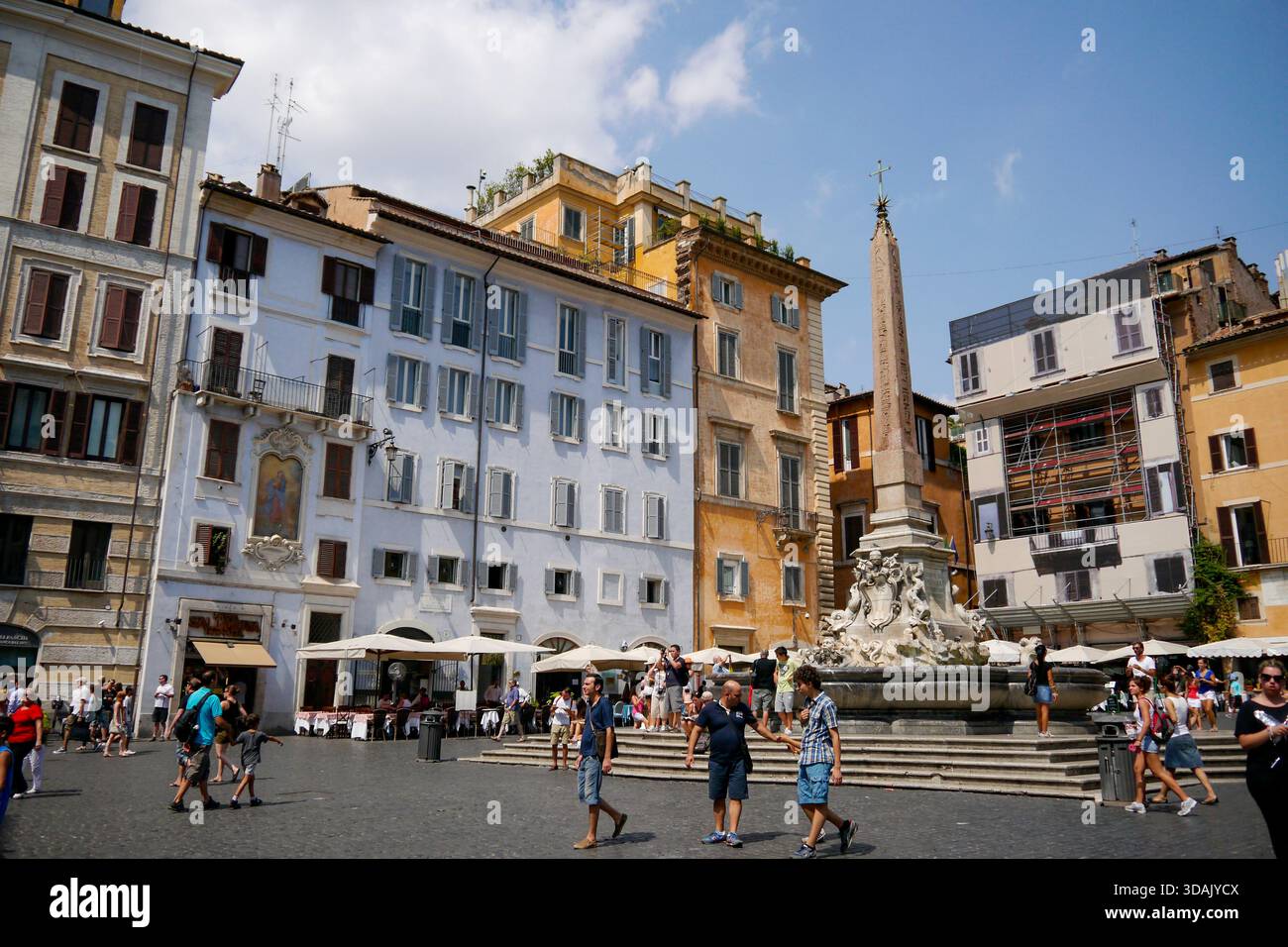 Visitors gather outside the square at the Pantheon in Rome, Italy, one ...