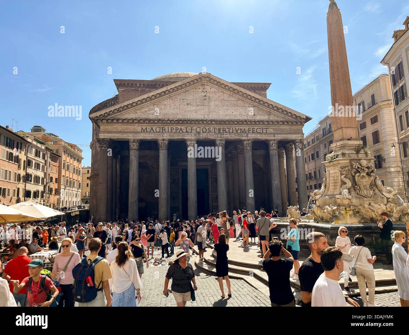 Visitors gather outside the Pantheon in Rome, Italy, one of the best ...